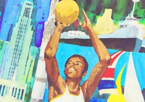 Retro Basketball Art_Cityscape Hoops Art